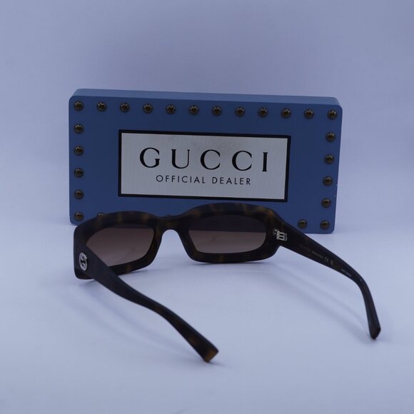 Gucci GG1786S 002 Rectangle Sunglasses - Dark Havana/Brown main image 9